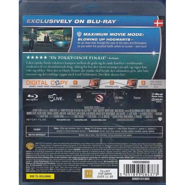 Harry Potter og d�dsregallerne del 2 (Blu-ray)