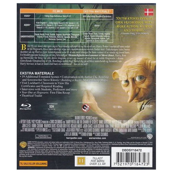 Harry Potter og Hemmelighedernes kammer (Blu-ray)