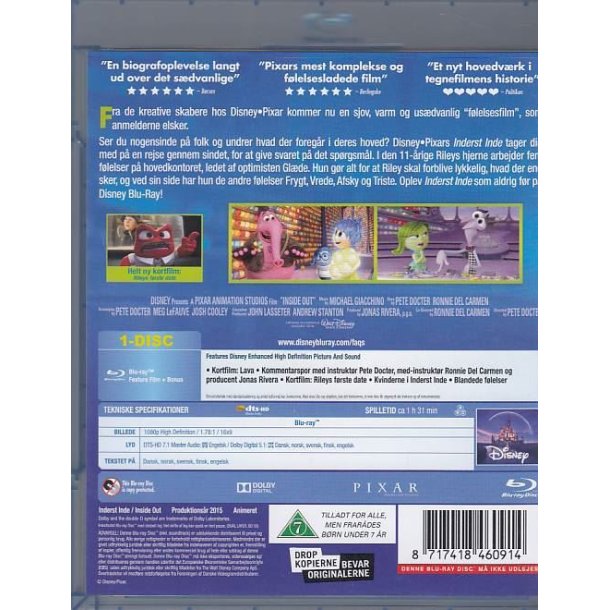 Inderst inde - Disney Pixar nr. 15 (Blu-ray)