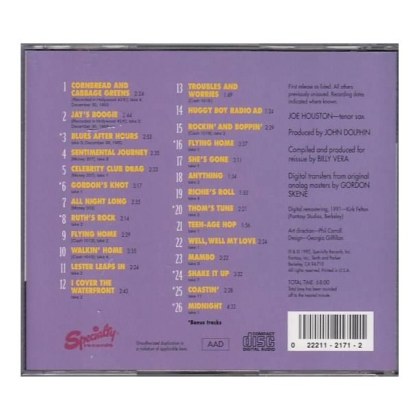 Joe Houston Cornbread And Cabbage Greens (CD)