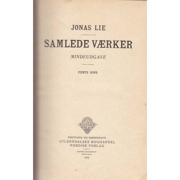 Jonas Lie - Samlede v�rker 5 (Bog)
