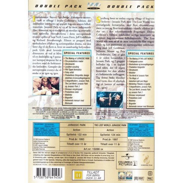 Jurassic park and The lost world - 2film (DVD)