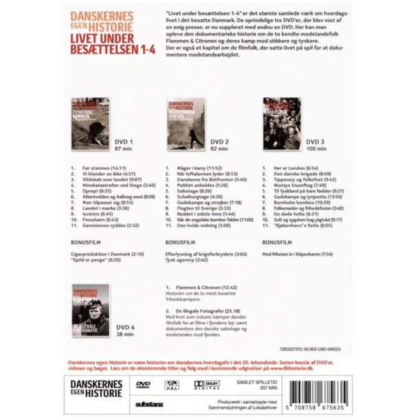 Danskernes egne historie - Livet under bes�ttelsen 1- 4 (DVD)