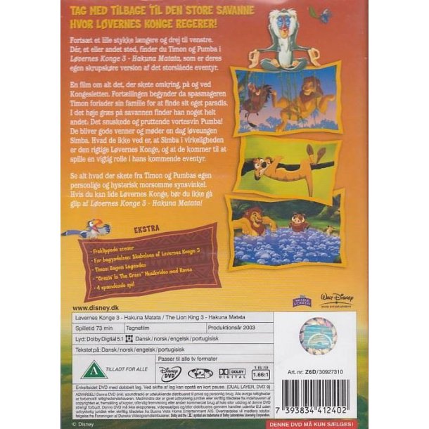 L�vernes Konge 3 - Hakuna Matata (DVD)