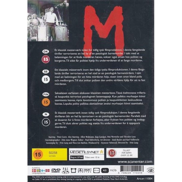 M - A town looking for a murderer (DVD)