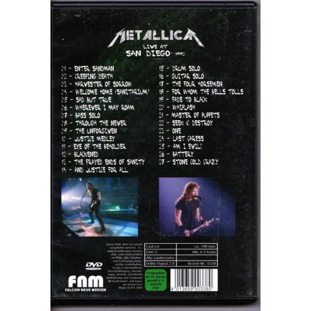 Live at San Diego 1992 (DVD)