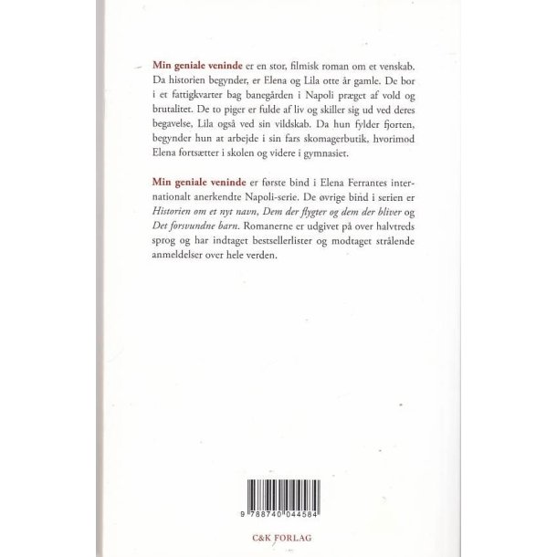 Min geniale veninde (Bog)