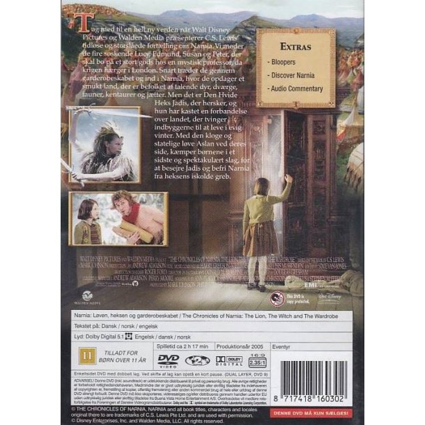Narnia - L�ven, heksen og garderobeskabet (DVD)