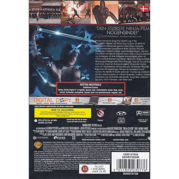 Ninja assassin (DVD)