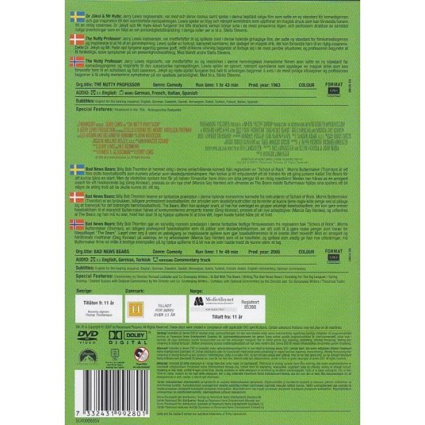 The Nutty Professor og Bad News Bears (DVD)