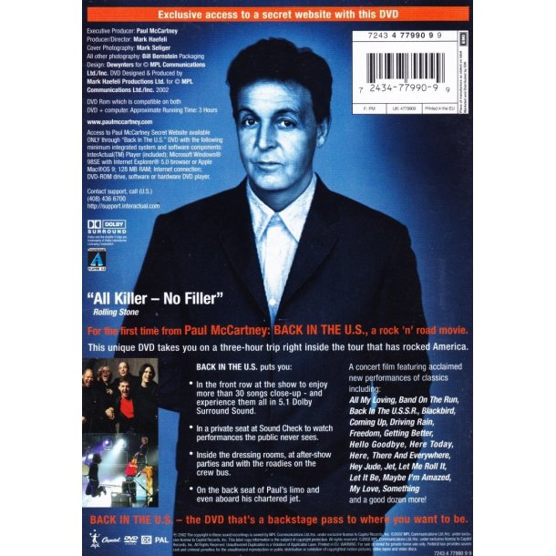 Back in the U.S (DVD)