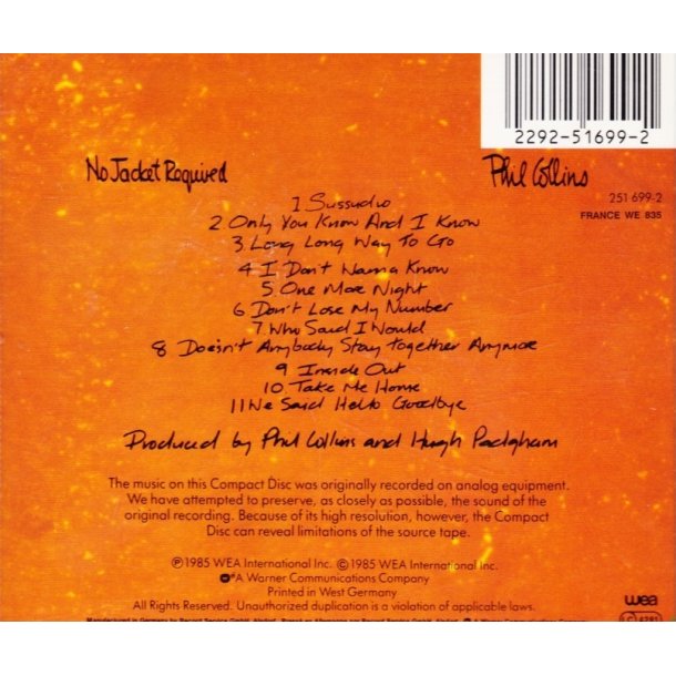 No jacket required (CD)