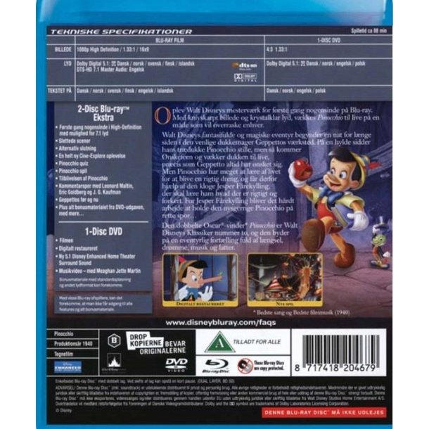 Pinocchio - Disney klassikere nr. 2 (Blu-ray)