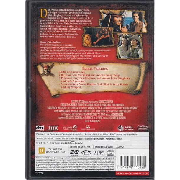 Pirates of the Caribbean - Den sorte forbandelse (DVD)