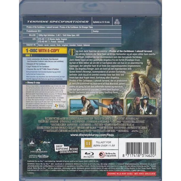 Pirates of the Caribbean - I ukendt farvand (Blu-ray)