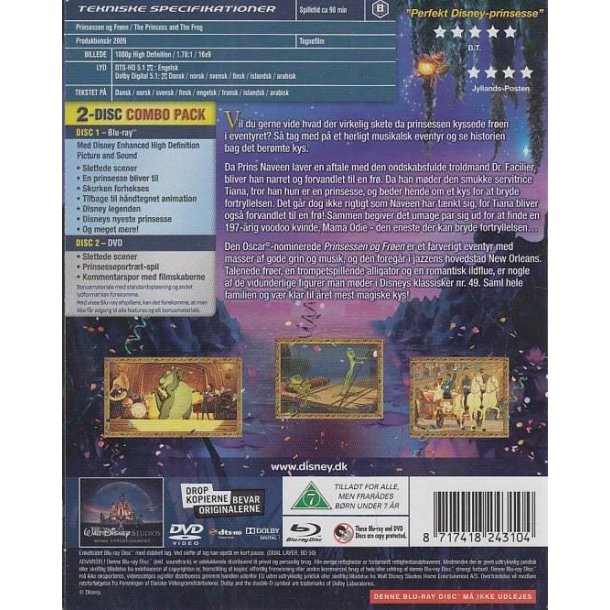 Prinsessen og fr�en - Disney Klassikere nr. 49 (Blu-ray+DVD)