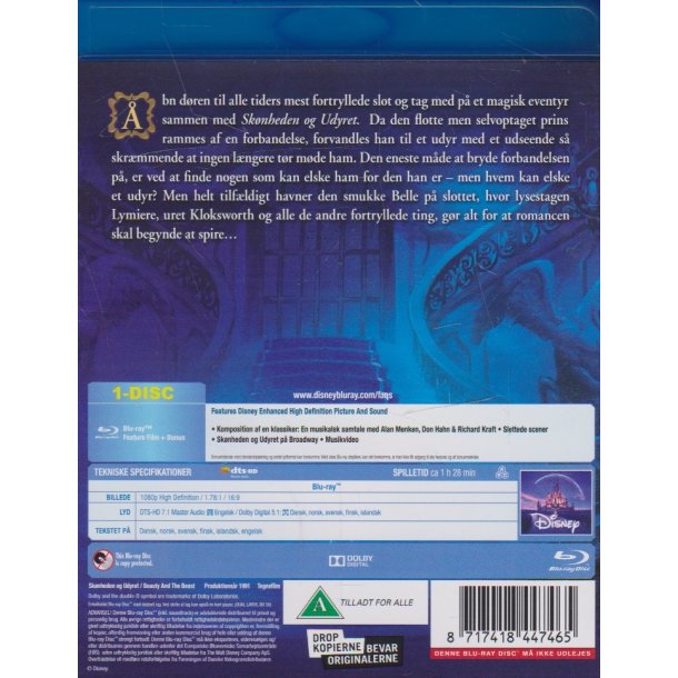 Sk�nheden og udyret - Disney klassikere nr. 30 (Blu-ray)