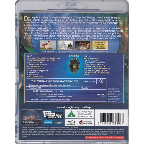 Snehvide og de syv sm� dv�rge - Disney klassikere nr. 1 (Blu-ray+DVD)