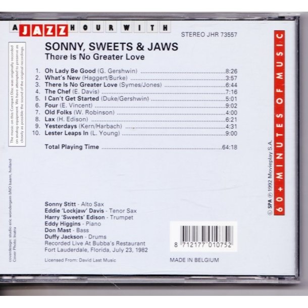 A Jazz hour with Sonny Sweets and Jaws (CD)