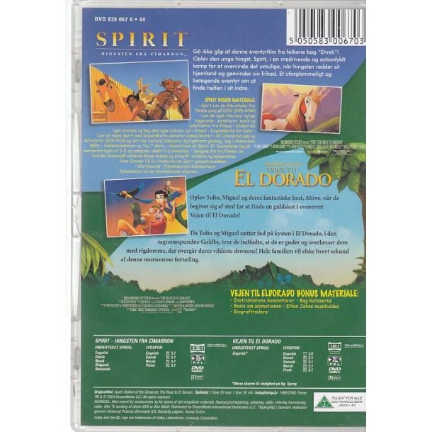 Spirit & El Dorado - 2film (DVD)