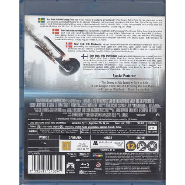 Star Trek into darkness (Blu-ray)