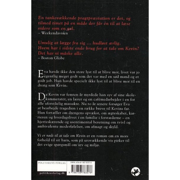 Vi er n�d til at tale om Kevin (Bog)