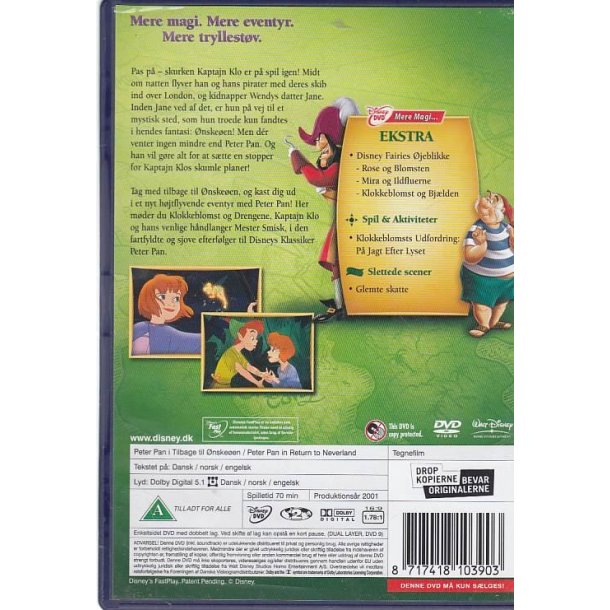 Peter Pan - Tilbage til �nske �en (DVD)