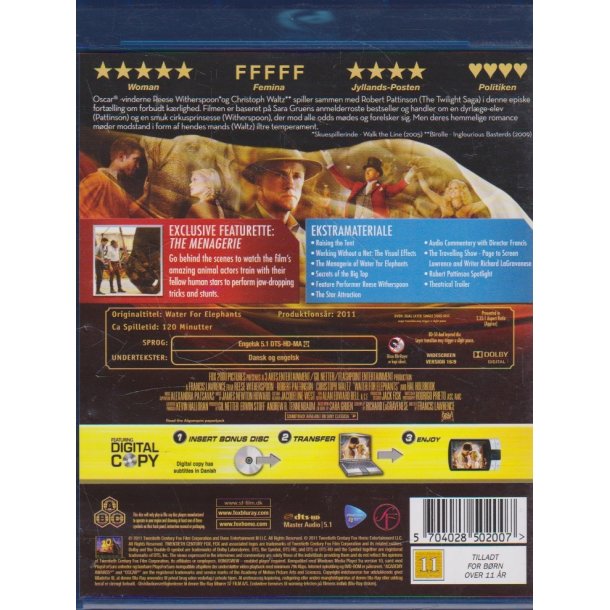 Water for elephants (Blu-ray)