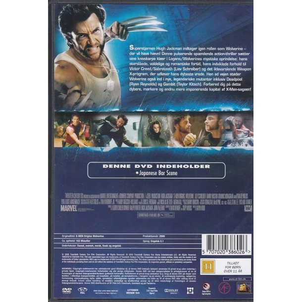 X-men origins Wolverine (DVD)