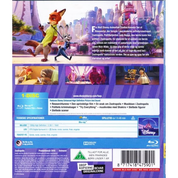 Zootropolis - Disney klassikere nr. 54 (Blu-ray)